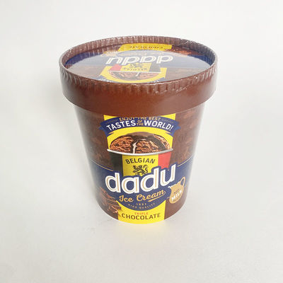 蓋付きの1回用アイスクリーム紙カップ 17オンス520ml 単壁容器