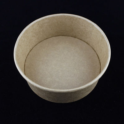 サラダ 蓋付きの使い捨てクラフト紙の鉢 持ち帰り用 梱包容器 1100ml