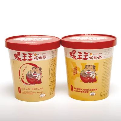 エコフレンドリーラーメン紙碗,1000ml インスタントヌードルボウル 蓋付きパッケージ