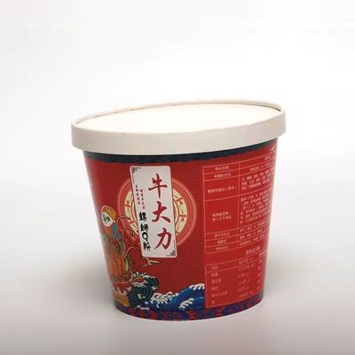 持ち帰り紙ヌードルボウル ファストフード ラメン 蓋付きの包装カップ 1100ml