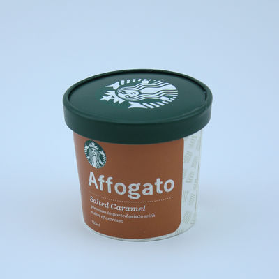 PEコーティング アイスクリーム紙カップ 蓋付き 漏れ防止 125ml 個別化 ボウル