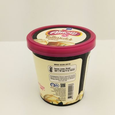 6オンス175ml 紙冷凍ヨーグルトカップ フラットカバー カスタムアイスクリーム紙カップ