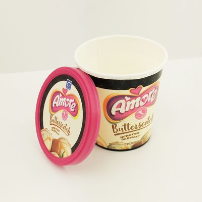 6オンス175ml 紙冷凍ヨーグルトカップ フラットカバー カスタムアイスクリーム紙カップ