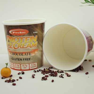 エコフレンドリー アイスクリーム紙カップ 蓋付き 16オンス 475ml 冷凍ヨーグルト容器