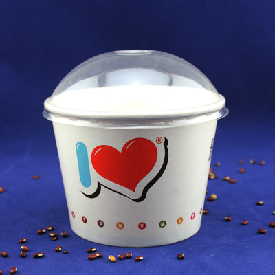 プラスチックドーム蓋付きのヨーグルト紙カップ