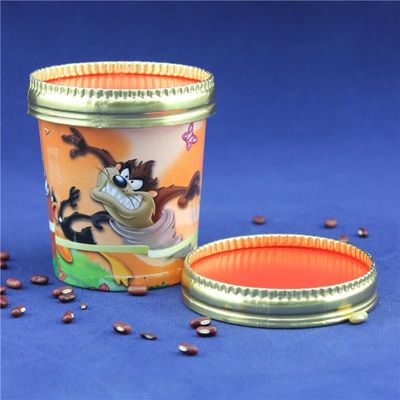 PEコーティング アイスクリーム紙カップ 蓋付き プラスチックスプーン 壁の二重包装