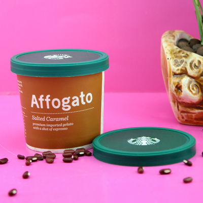 PEコーティング アイスクリーム紙カップ 蓋付き プラスチックスプーン 壁の二重包装