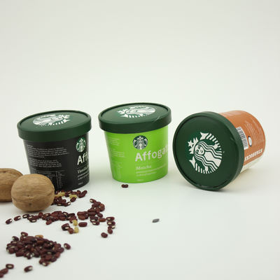 PEコーティング アイスクリーム紙カップ 蓋付き プラスチックスプーン 壁の二重包装