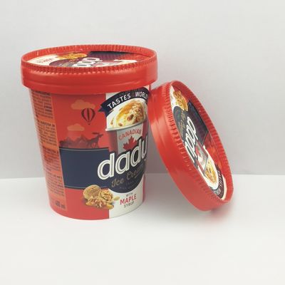 475ml 生物分解性 アイスクリームタンク 蓋付き 520ml アイスクリーム紙碗