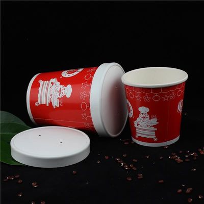 12オンス 蓋付きの使い捨てスープカップ