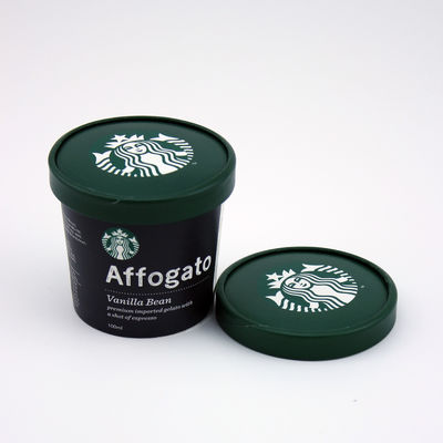 フラット・マウス アイスクリーム紙カップ 蓋付き 80g 使い捨てのカスタム印刷皿