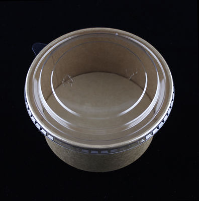 生物分解性紙サラダ ボウル 蓋付き 食品級 茶色の容器