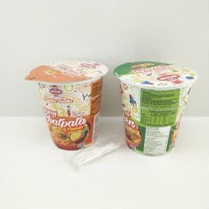 防水 生物分解性 蓋付きの使い捨てスープカップ ホットヌードル紙碗