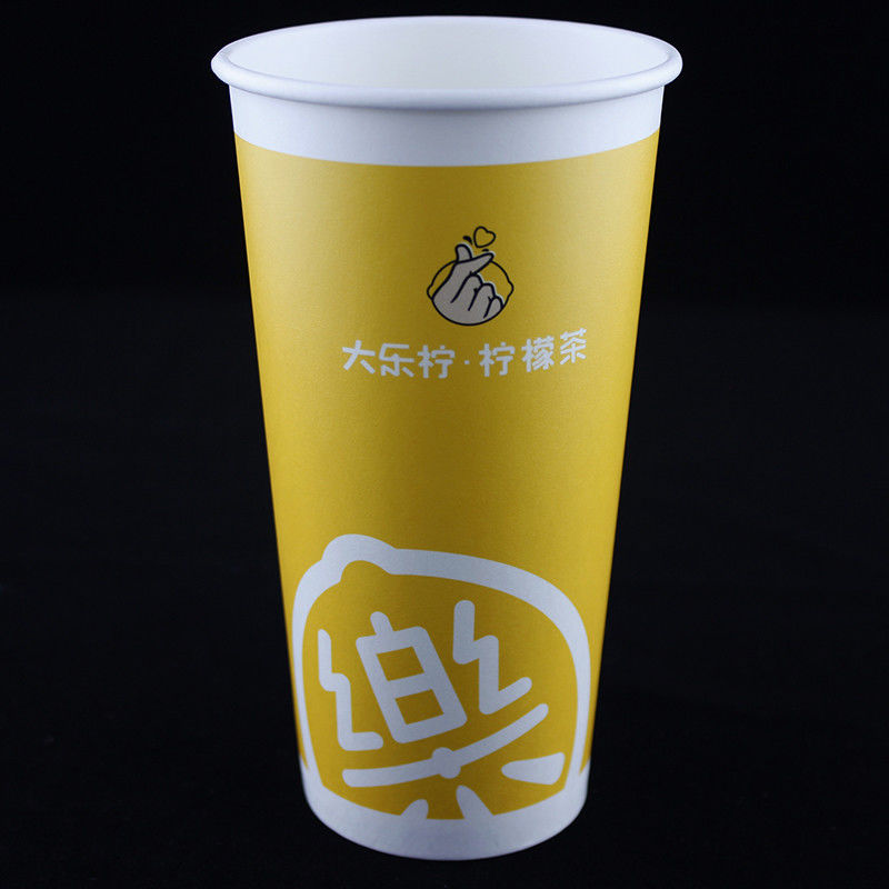 蓋付きのゴールドコーヒー紙カップ カスタム22オンスリップ 壁紙カップ