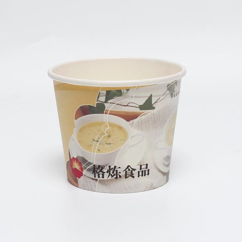 カスタマイズされた使い捨て紙碗 丸い厚い持ち帰り紙スープカップと蓋 食品包装卸売