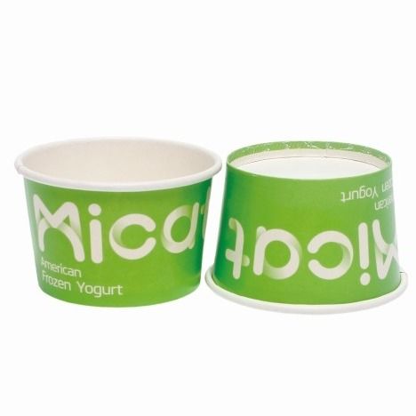 オーガカルド 環境に優しい食品安全品紙 直接販売 カスタムプリント アイスクリーム バブ カップ 蓋付き